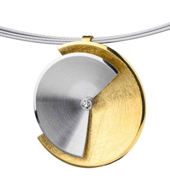 Ernstes Design, komplett Collier, Drahtseil 5-fach, Anhänger, AN1078, DS5C